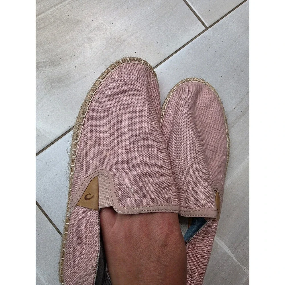 Olukai Kaula Pa'a‎ Kapa Pink Espadrille Slip On Shoes 20449-4L4L Womens 8 A3
